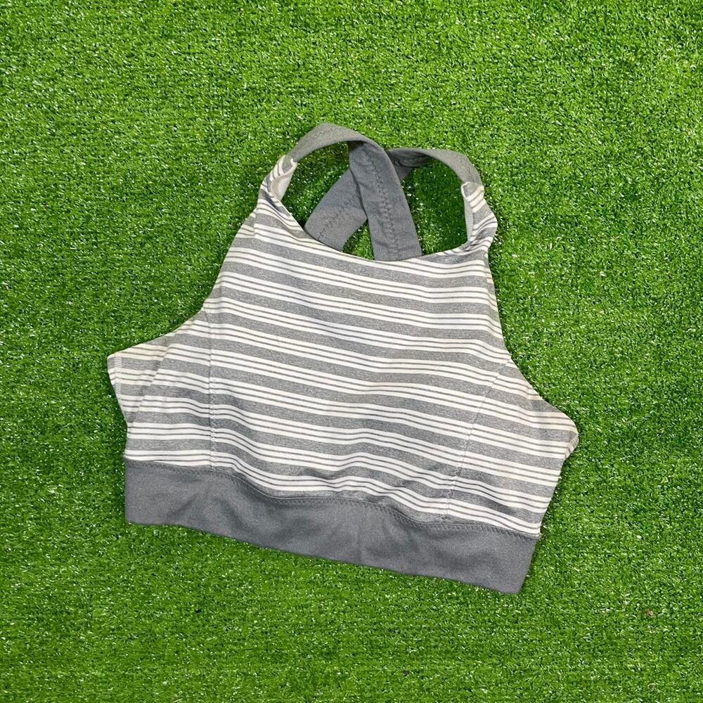 Athleta Womens M Active Padded Sports Bra Stripped Sporty Running Activewear